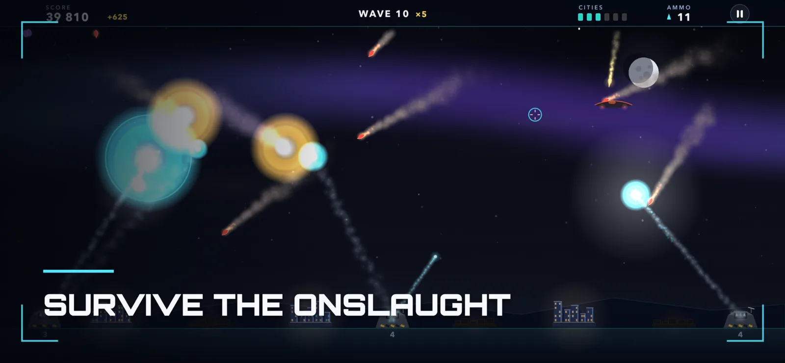 Survive the onslaught — a late wave under heavy attack