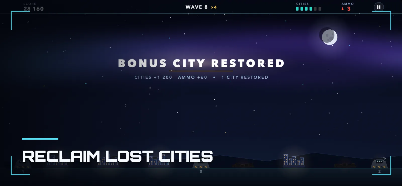 Bonus city restored after watching an optional rewarded ad