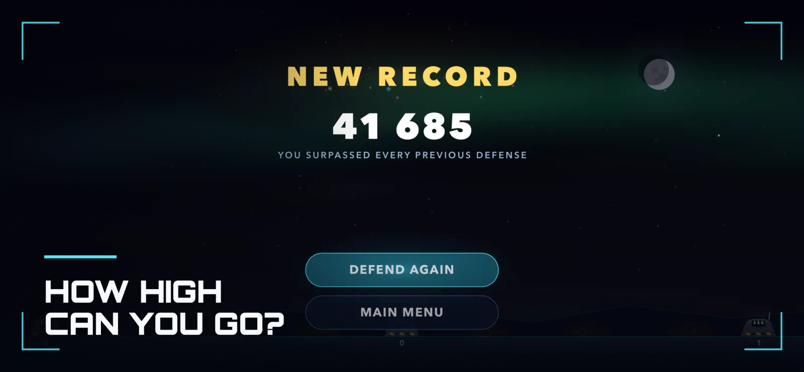 New high score screen — how high can you go